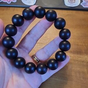 Natural Untreated Black Amber Beaded Bracelet